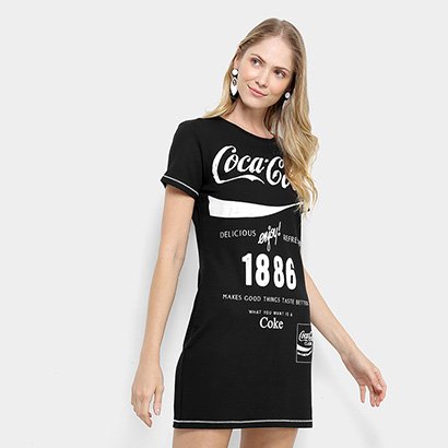 Tudo sobre 'Vestido Coca-Cola Manga Curta Estampado'