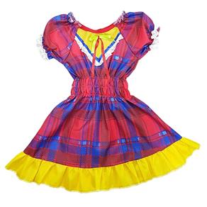 Vestido de Festa Junina Infantil Acinturado Xadrez - G