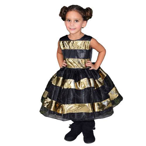 Tudo sobre 'Vestido Festa Boneca LOL Luxo Infantil Preto e Dourado'