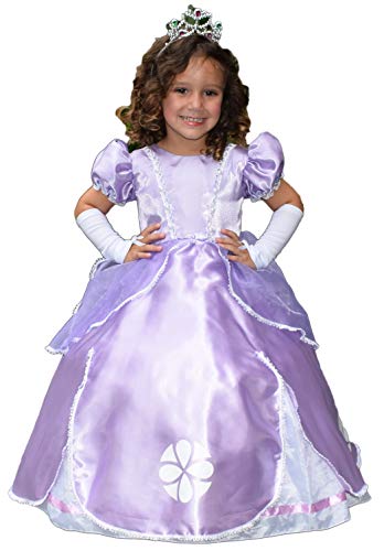 Vestido Festa Fantasia Luxo Princesa Sofia Infantil e Luva G (M)