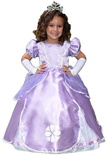 Vestido Festa Fantasia Luxo Princesa Sofia Infantil e Luva