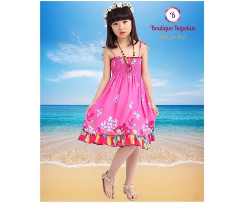 Vestido Floral Vestido de Verão (Rosa, 6)