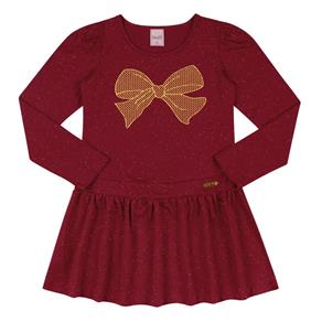 Vestido Infantil Laço de Fita - 04 - Vermelho
