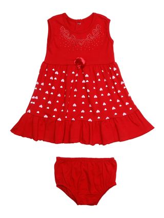 Vestido Infantil para Bebê Menina - Vermelho