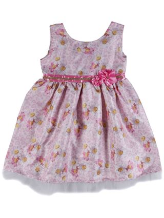 Vestido Infantil para Menina - Bege/rosa