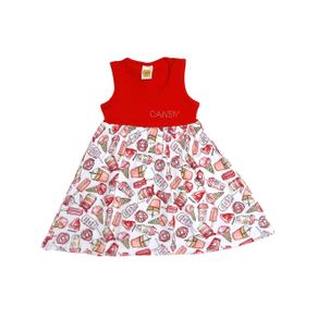 Vestido Infantil para Menina - Vermelho 4