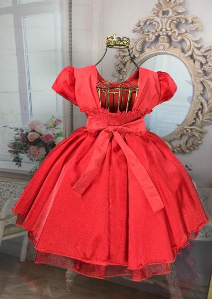 Vestido Infantil Vermelho de Luxo 1393 - Giovanella