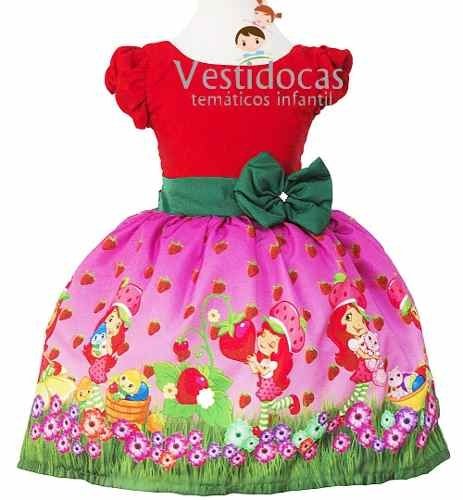 Vestido Moranguinho de Festa Infantil (Vermelho, 8)