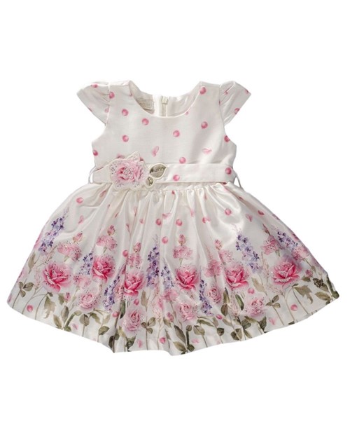 Vestido para Bebê Barrado Floral - Anjos Baby