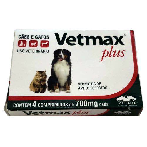 Vetmax Plus 700 Mg - 4 Comprimidos - Vermífugo