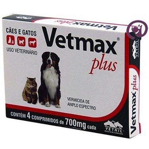 Vetmax Plus 700 Mg com 4 Comprimidos