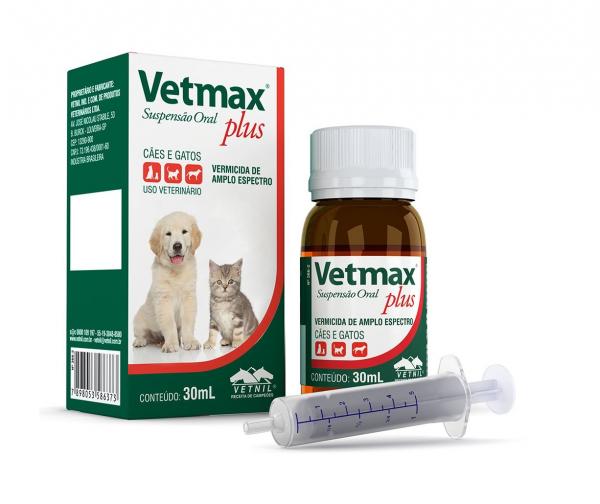Vetmax Plus Suspensão Oral Vermifugo com 30 ML - Vetnil