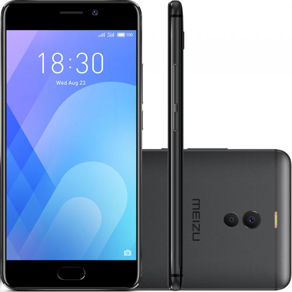 Vi Smartphone Meizu M6 Note Preto, Tela 5,5”, 4GB Ram, 64GB, 4000 MAh, Câmera Dupla, Processador Sn