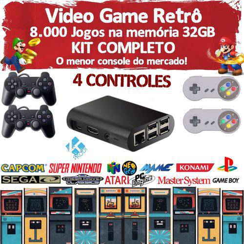 Tudo sobre 'Video Game Retrô 8500 Jogos 32gb 4 Controles - Master Info'
