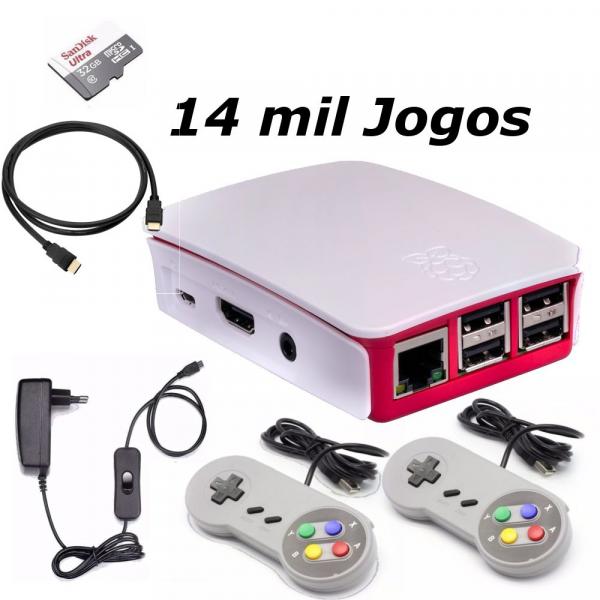 Vídeo Game Retro com 14 MIL Jogos 32GB com 2 Controles Super Nintendo - Plaza Games