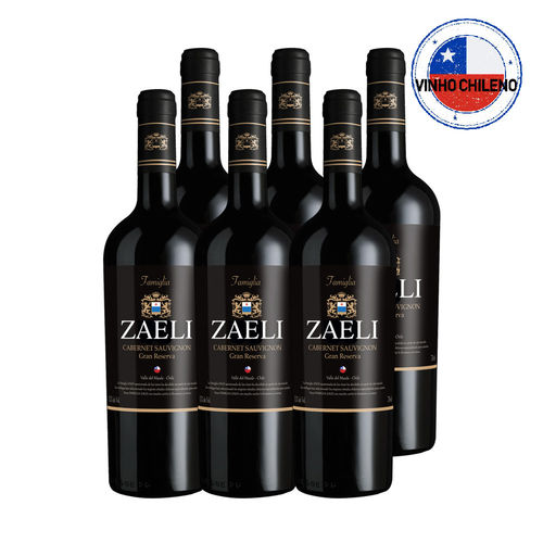 Tudo sobre 'Vinho Chileno Cabernet Sauvignon Famiglia Zago Zaeli Gran Reserva Caixa com 06 Unidades de 750ml'