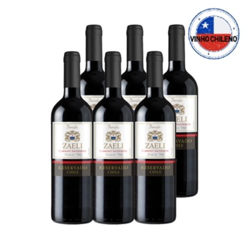 Tudo sobre 'Vinho Chileno Cabernet Sauvignon Famiglia Zago Zaeli Reservado Caixa com 6 Unidades de 750ml'