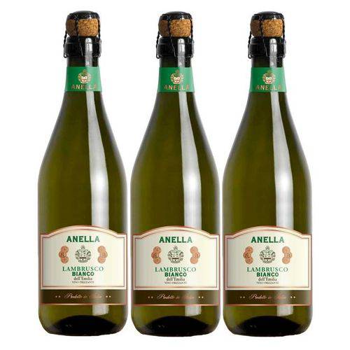 Vinho Frisante Lambrusco Branco Anella 750ml 03 Unidades