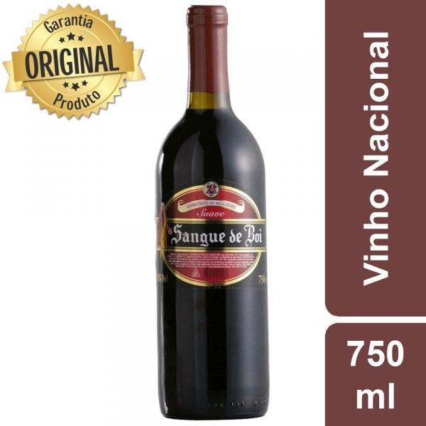 Vinho Nacional Tinto Suave Garrafa 750ml - Sangue de Boi