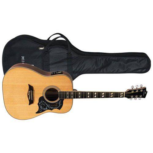 Violão Michael Galaxy Vm925dt St Natural Satin com Cordas em Aço Equalizador e Bag