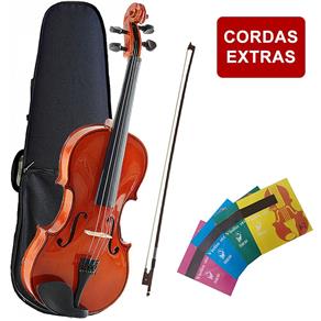 Violino Marinos 4/4 Arco Breu Estojo Completo + Cordas Extra