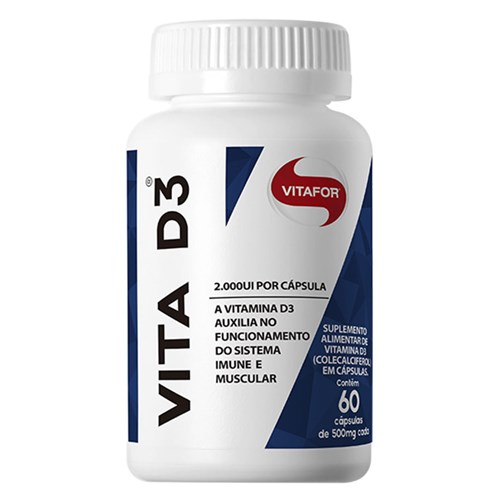 Vita D3 2000 Ui (500Mg) 60 Cápsulas - Vitafor Vitafor