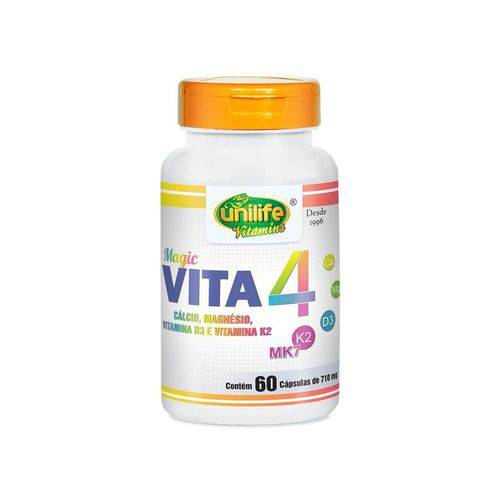 Vita4 Cálcio Magnésio Vitamina D e K2 Unilife 60 Cápsulas