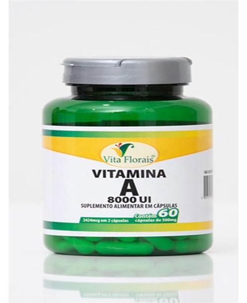 Vitamina a 8000Ui 500Mg 60 Cápsulas