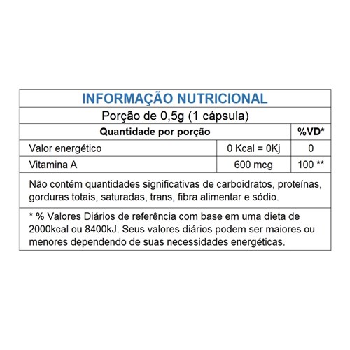 Vitamina a Unilife Retinol 60 Cápsulas de 500mg