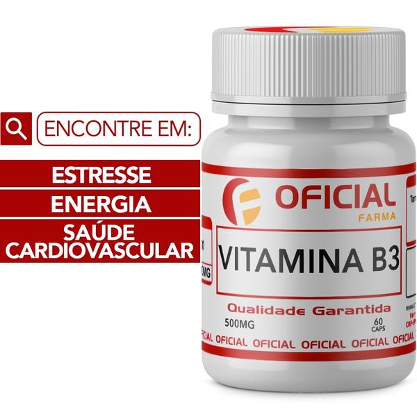 Vitamina B3 (Niacina) 500Mg 60 Cápsulas - Oficialfarma