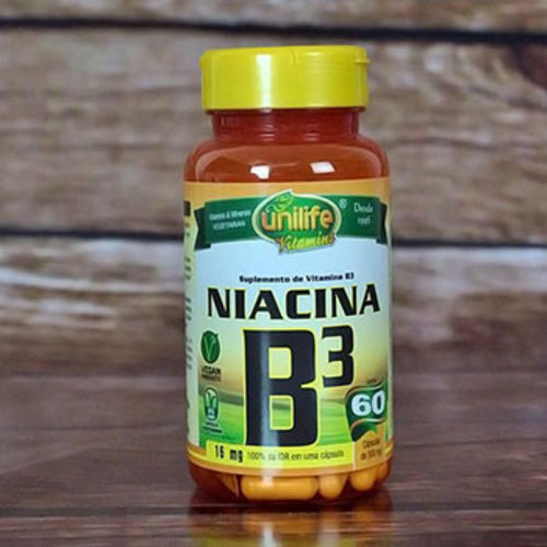Vitamina B3 Niacina 60 Cápsulas 500 Mg Unilife