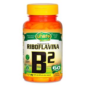Vitamina B2 Riboflavina (500mg) 60 Cápsulas Vegetarianas - Unilife