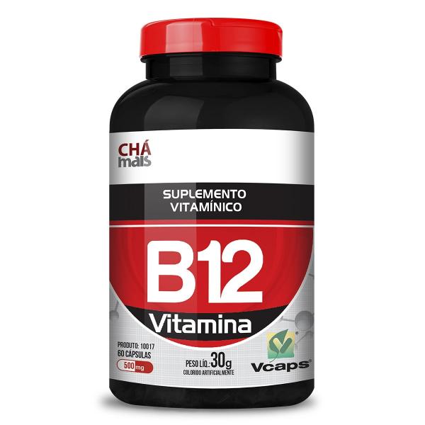 Vitamina B12 500mg - Chá Mais - 60 Caps
