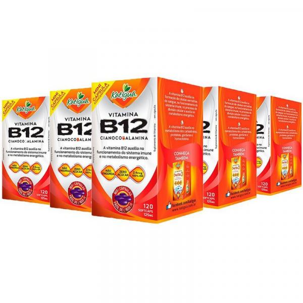 Vitamina B12 Cianocobalamina - 5 Unidades de 120 Cápsulas - Katigua