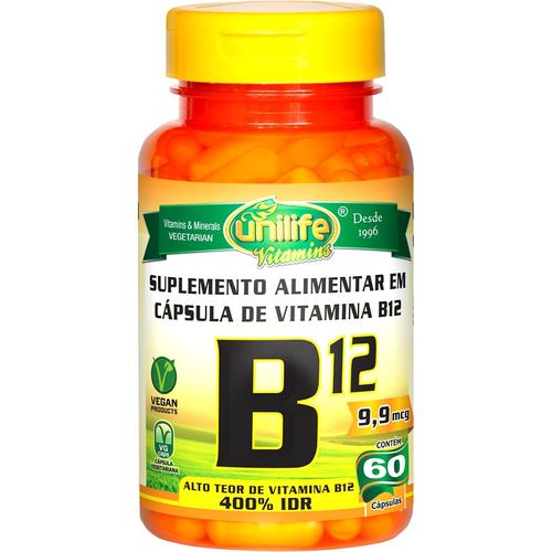 Vitamina B12 Cianocobalamina 60 Capsulas 450mg Unilife