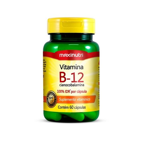 Vitamina B12 (Cianocobalamina) - 60 Cápsulas - Maxinutri