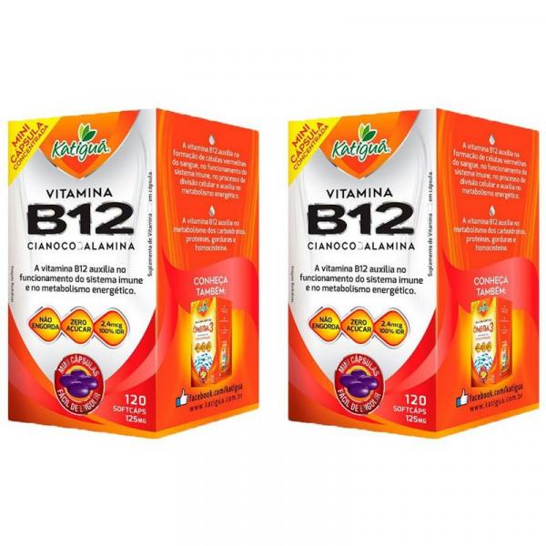 Vitamina B12 Cianocobalamina - 2 Unidades de 120 Cápsulas - Katigua