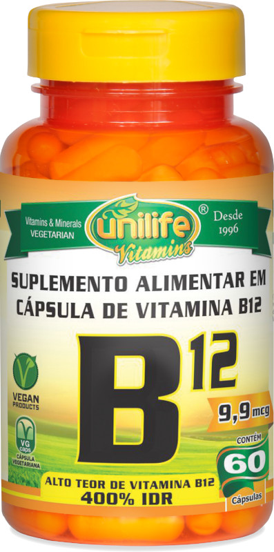 Vitamina B12 Cianocobalamina Unilife 60 Capsulas