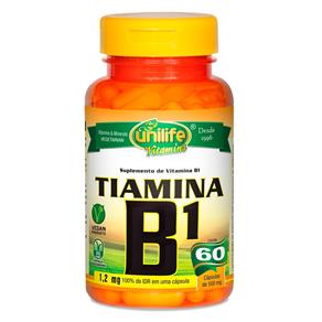 Vitamina B1 Tiamina (500mg) 60 Cápsulas Vegetarianas - Unilife - 60 Cápsulas - Sem Sabor