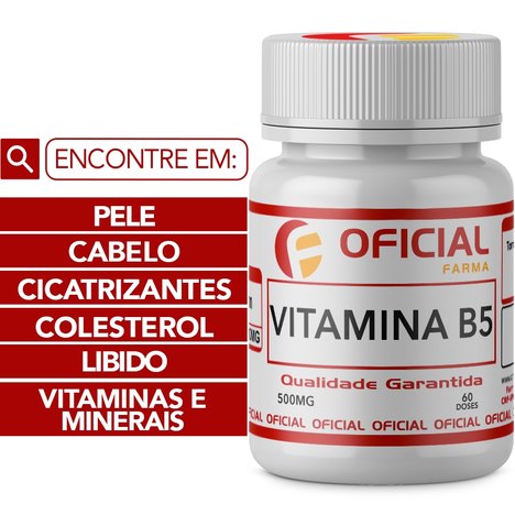 Vitamina B5 (Ácido Pantotênico) 500Mg 60 Doses