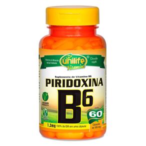 Vitamina B6 Piridoxina (500mg) 60 Cápsulas Vegetarianas - Unilife