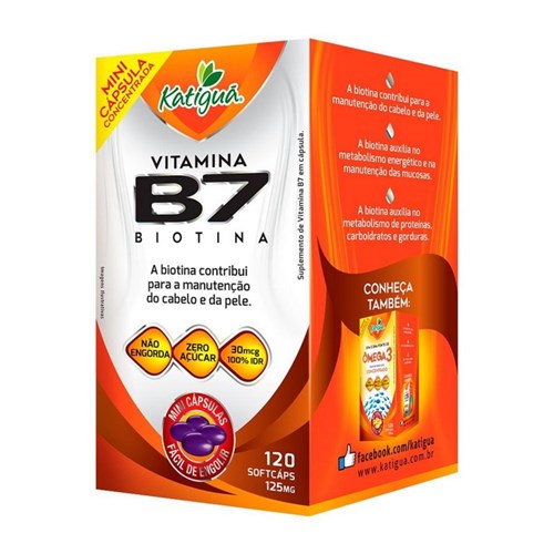 Vitamina B7 Biotina - 120 Cápsulas - Katigua