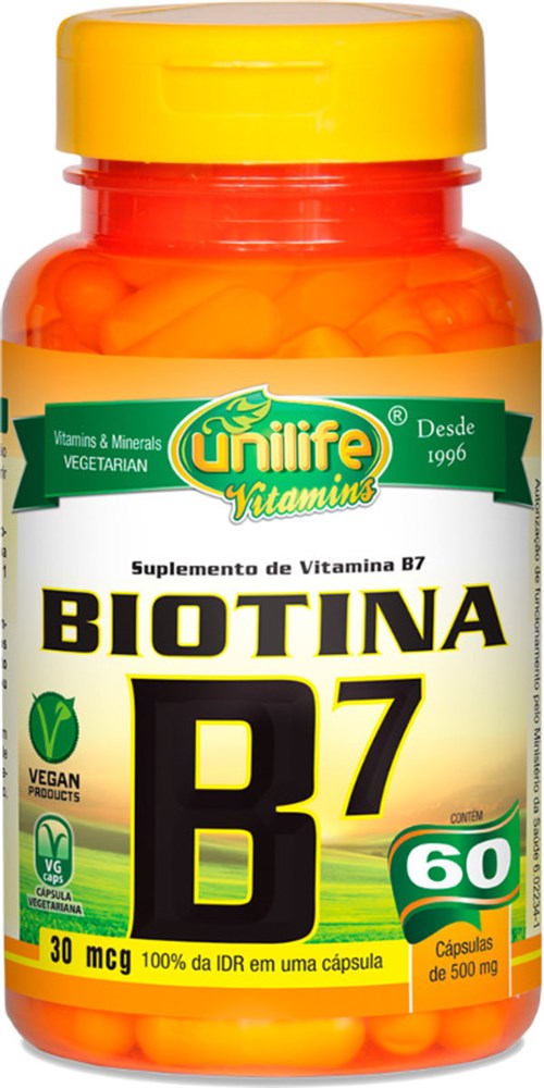 Vitamina B7 Biotina 60 Cápsulas Unilife