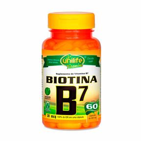 Vitamina B7 Biotina Unilife - 60 Cápsulas 500mg