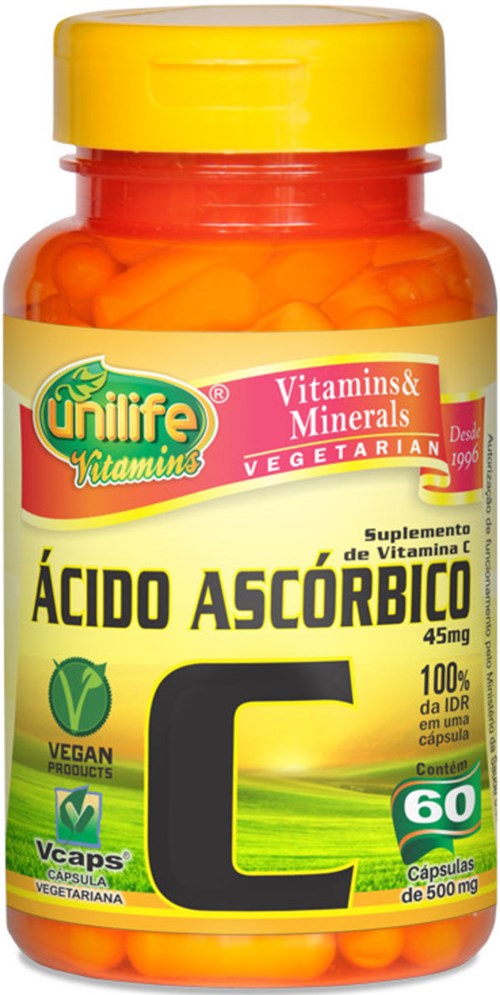 Vitamina C Acido Ascorbico Unilife 60 Capsulas 500Mg