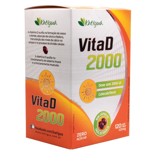 Vitamina D 2000Ui (125Mg) 120 Cápsulas - Katiguá Katigua