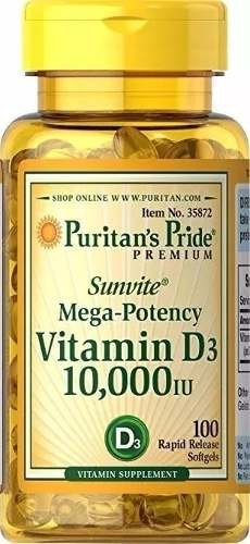 Vitamina D3 10,000 Iu 200 Softgels Importada Puritans Pride - Puritans Pride