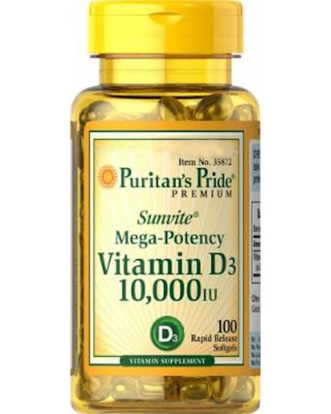 Vitamina D3 10.000 Iu 100 Softgels Importada Puritans Pride - Puritan's Pride