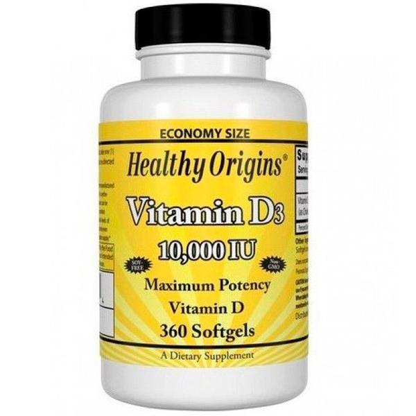 Vitamina D3 10.000 IU (360 Softgels) - Healthy Origins