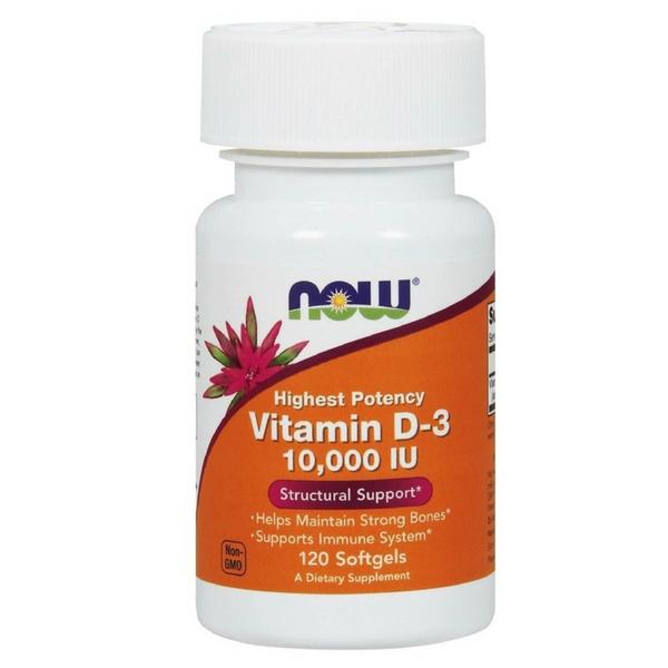 Vitamina D3 10,000 Ui 120 Softgels - Now Foods